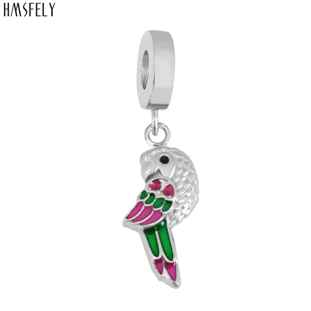 

HMSFELY parrot Pendant For DIY Bracelet Necklace Jewelry Making Charm Beads Bracelets Parts