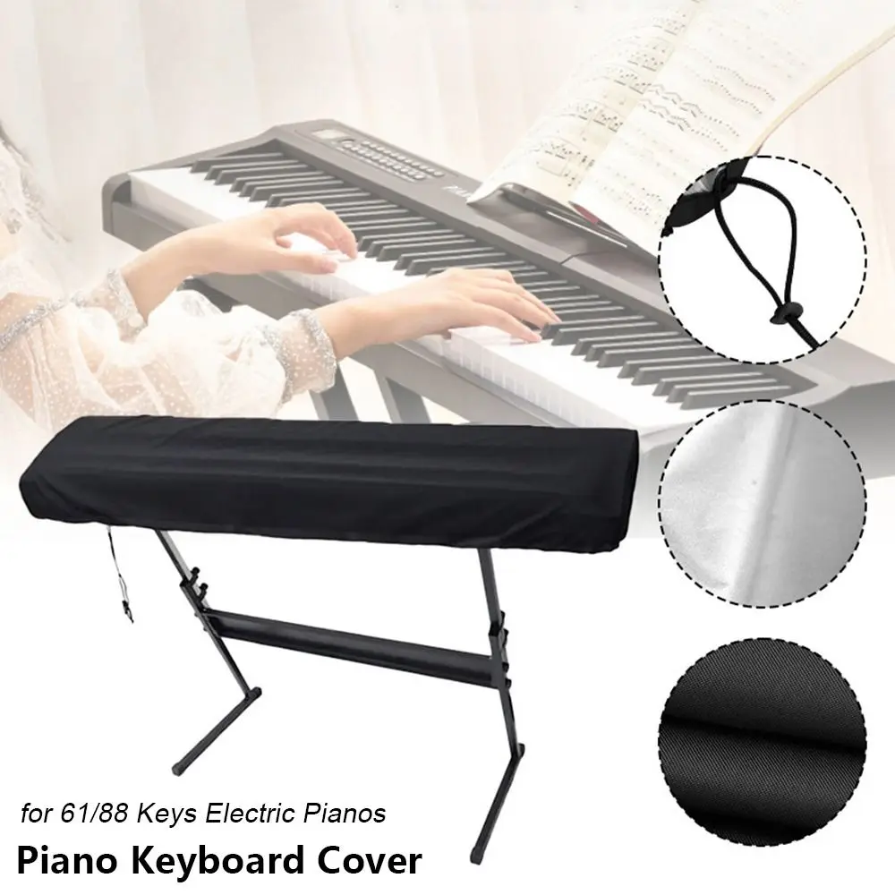 1Pcs 61/88 Keys Keyboard Dust Cover Dustproof Waterproof Piano Cover Canvas Foldable Piano Keyboard Cover