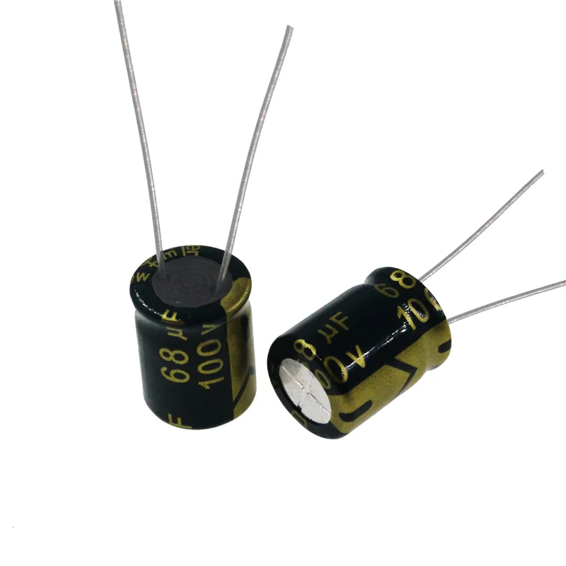 50pcs 68uF 100V 68MFD 100WV 10*13mm Aluminum Electrolytic Capacitor Radial 68mf100v 68uf100v 100v68mf 100v68uf