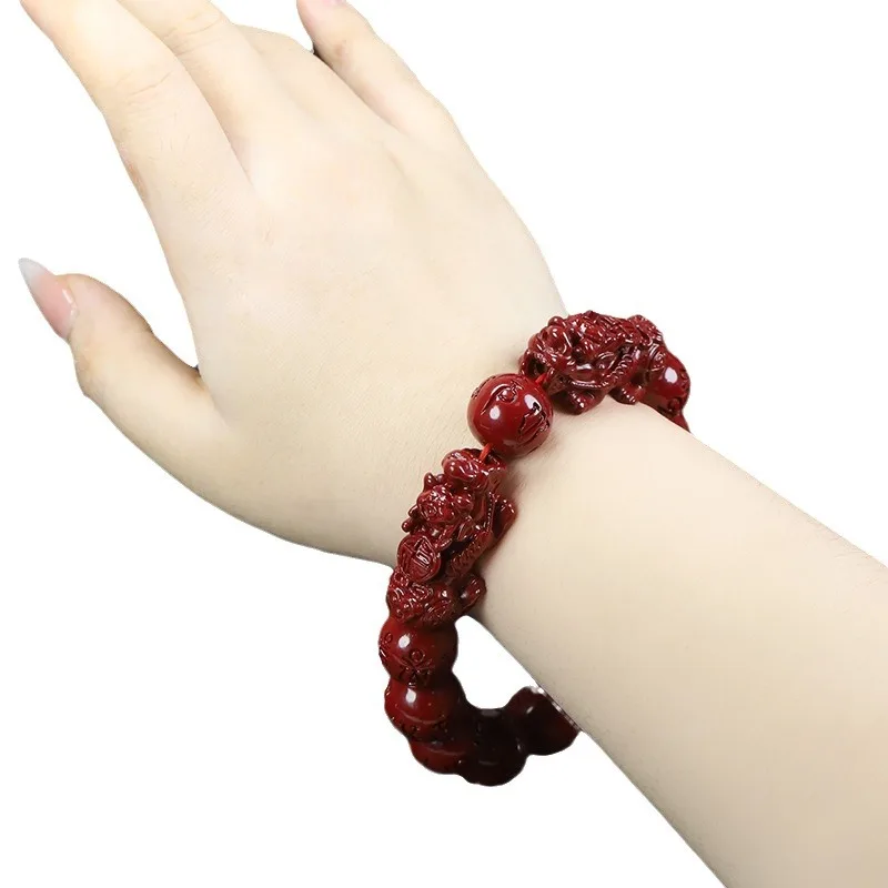 Bracelet, Made With Purple Gold Ore, Featuring Varying Levels Of Content And Two Pixiu Charms