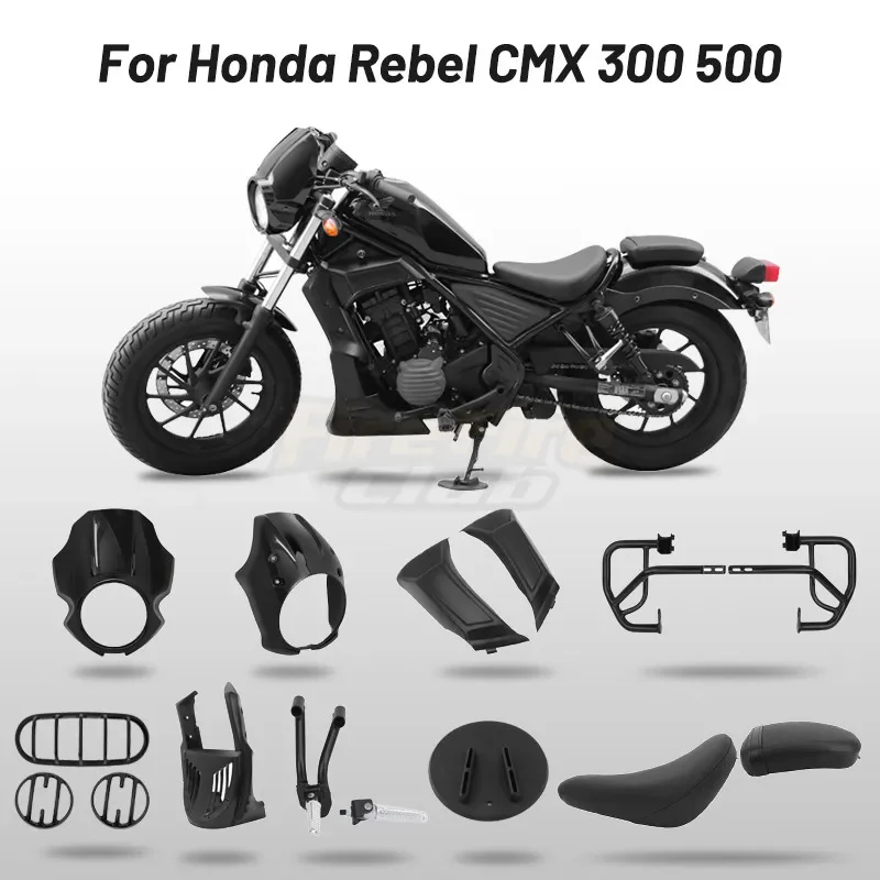 

For Honda 2017-2021 Rebel CMX 250 300 500 1100 Engine Guard Protection Headlight Fairing Cover Rear Font Seat Backrest Pedal