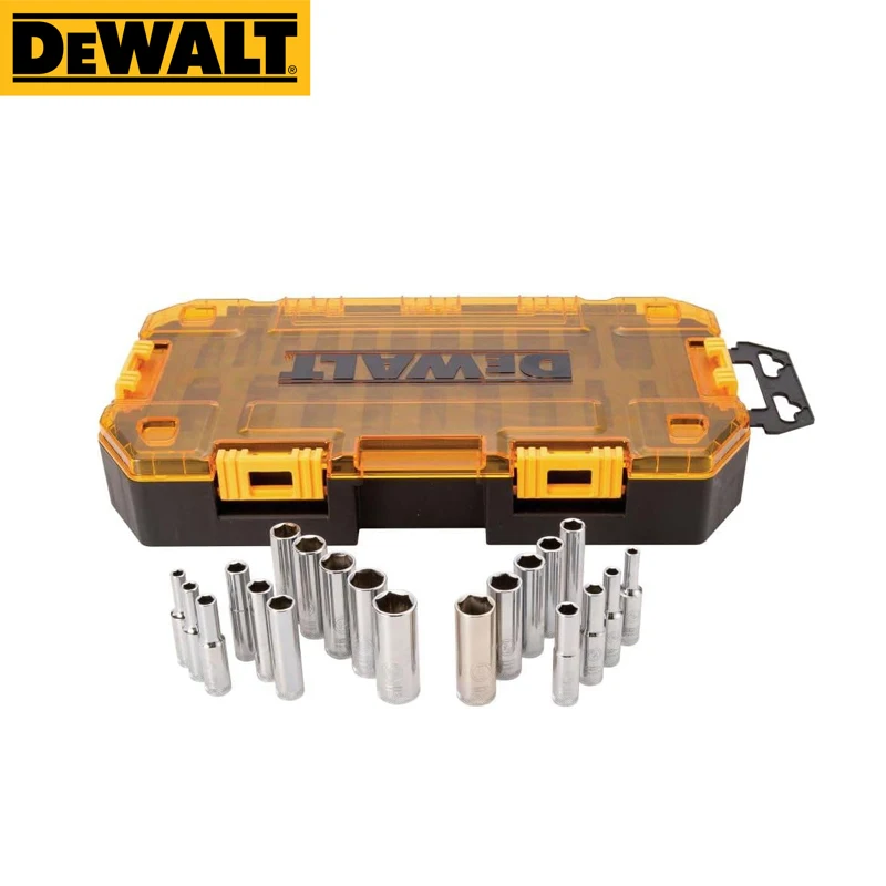 DEWALT Original DWMT73811-23 Equip Lockable Folding Box Durable Convenient 20 Piece 1/4 in Drive Deep Combination Socket Set