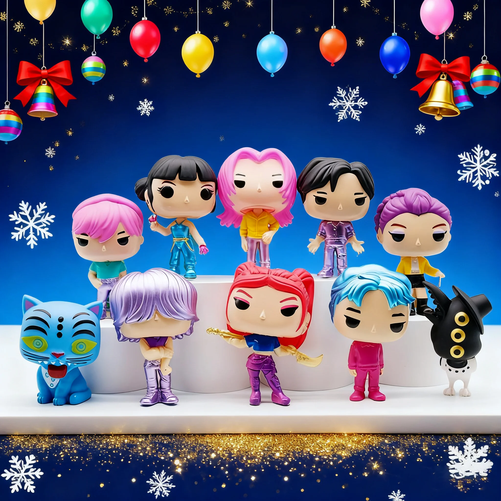 

10pcs/set Cute Witch Hunting Group KPOP Figurine Series Protagonist Group Magpie Model Anime Game Doll Model Home Decorations