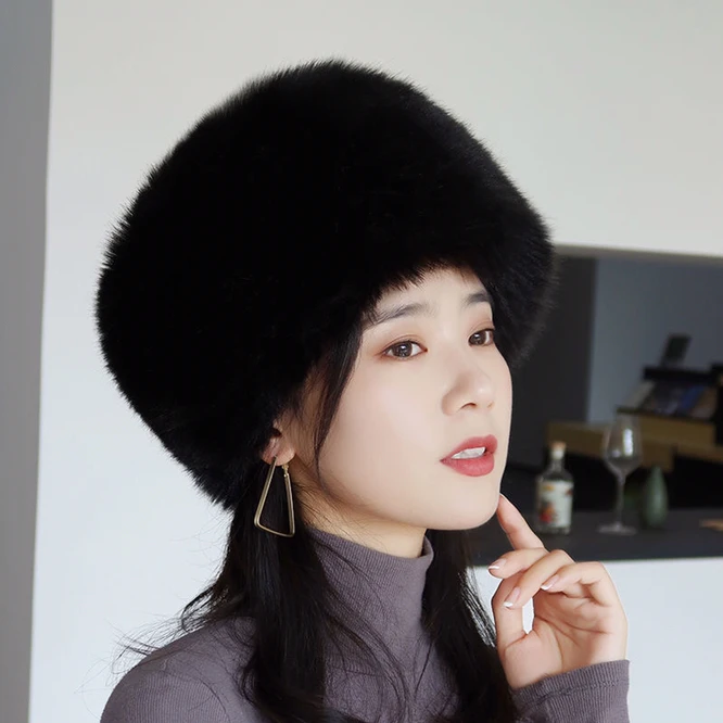 Women Lady Russian Tick Fluffy imitation Fox Fur Hat Headband Winter Earwarmer Ski Hat Female Hats For Autumn winte Rlight Beige