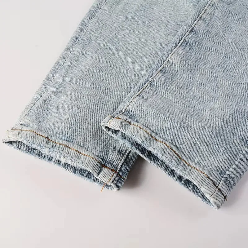 2024ss Jeans da strada da uomo marchi vintage di alta qualità riparazione pantaloni skinny in denim a bassa elevazione