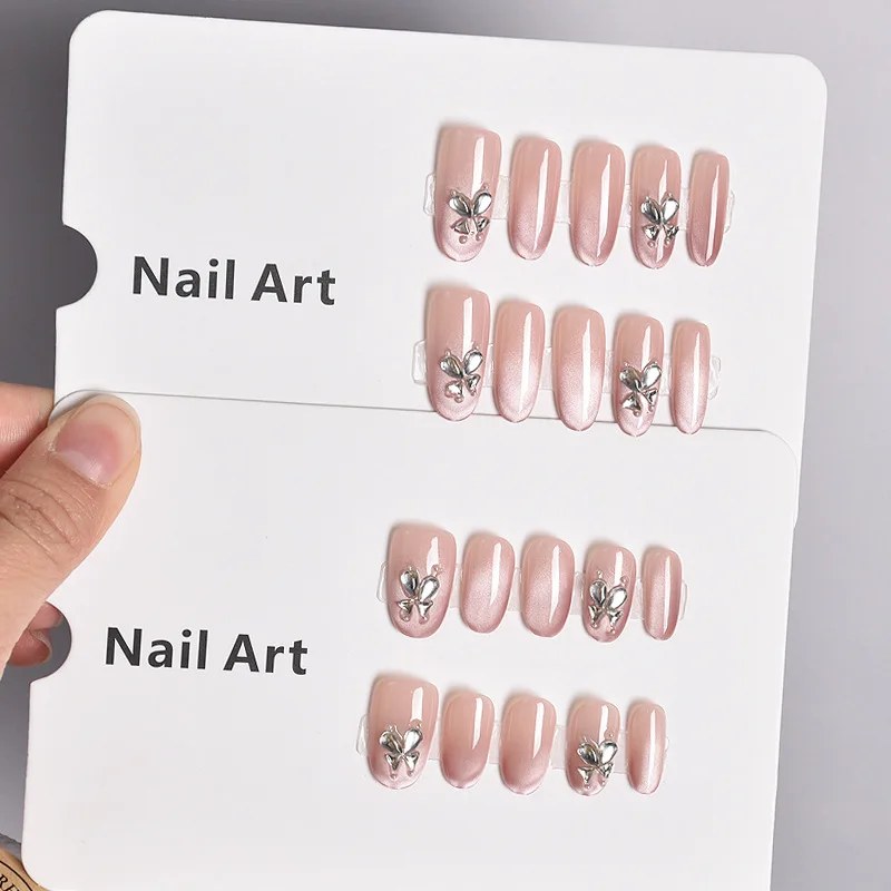 

New in Stock2025 new crystal pink summer manicure Press on Nails
