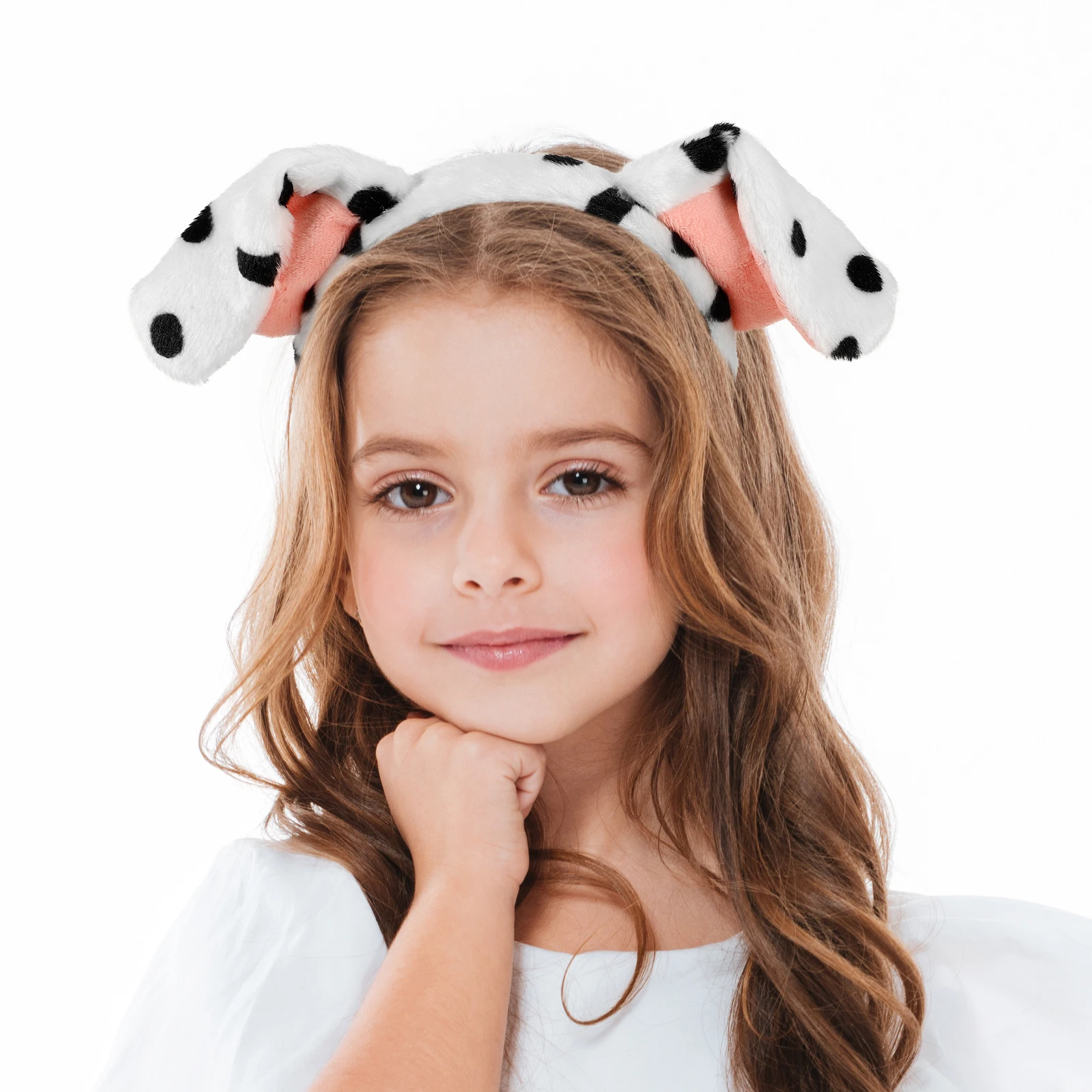 

1 set Dog Ears Headb White Puppy Headdress Cosplay Props Festival Birthday Costume Accessories