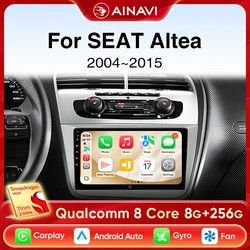 Ainavi Car Radio For SEAT Altea XL 2005 2007 2009 2011 2012 2013 2015 Wireless Carplay Android Auto Car Multimedia Player 2 Din