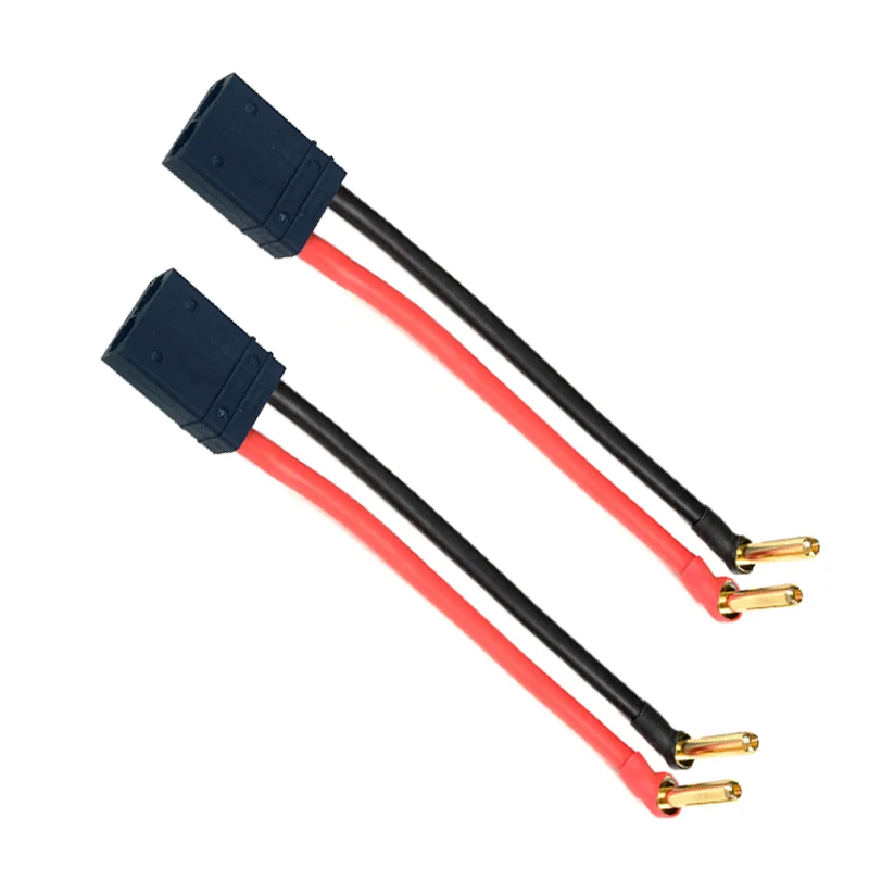 

1/2Pcs TRX Female Plug Adapter to 90° 4.0mm 18mm Gold Plated Connector Charge Lead Cable 12awg 10cm for Lipo Battery Charger