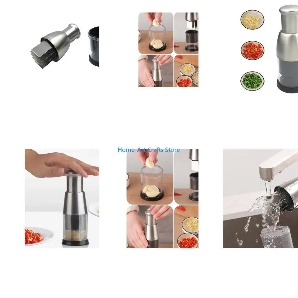 Y3NA Manual Chopper Stainless Steel Handheld Veg Chopper Small Processor