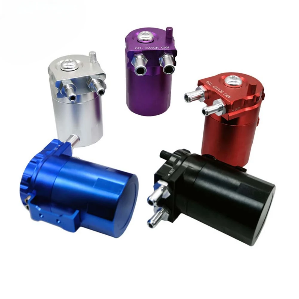 

Universal Baffled Aluminum Oil Catch Can Reservoir Tank / Fuel Tank + Breather Air Filter Fuel Surge Tank