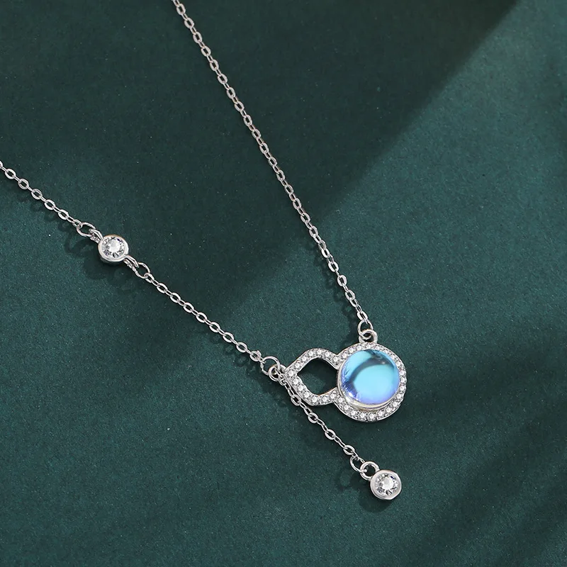 Lucky Bracelet Hand String Minsheng Gourd Magic Color Moonstone Necklace Women's New Chinese Style National Style Niche High-End