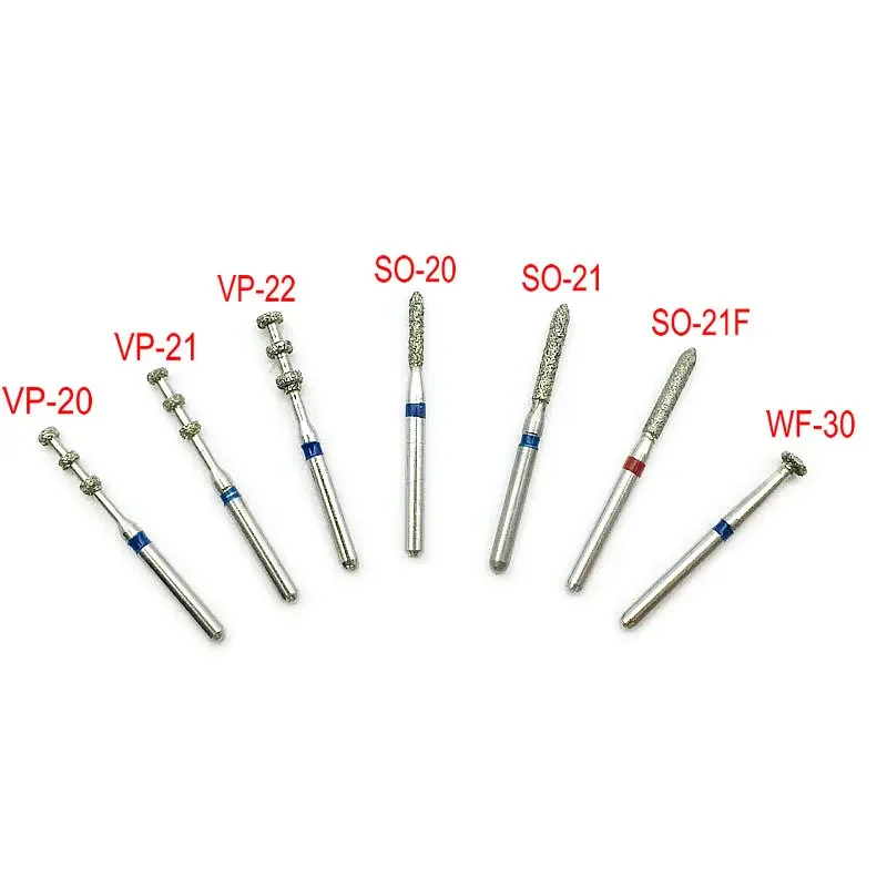 100pcs/10 Boxes Dental Diamond Burs FG 1.6mm for High Speed Handpiece Dentist Tool Diamond Burs 7 Types Optional