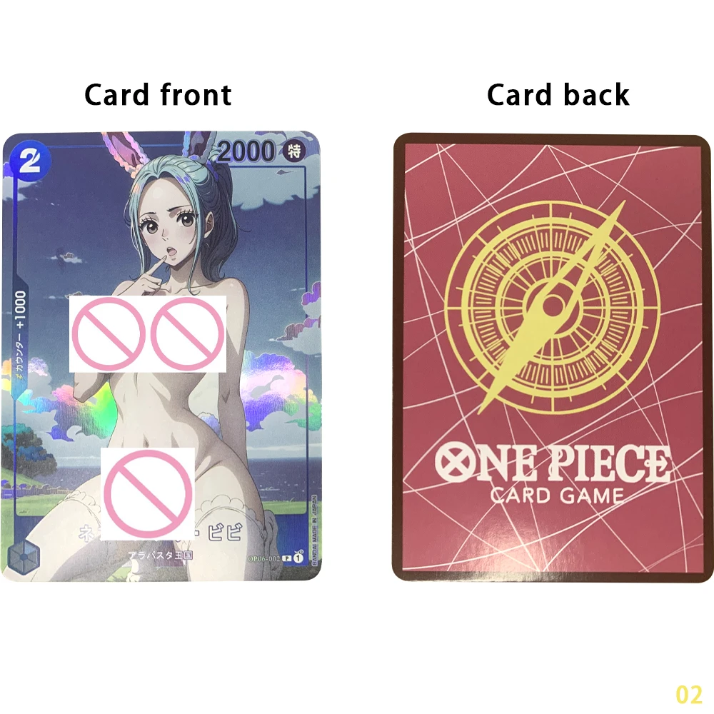 OPCG Anime Sexy Naked Girl Cards Big Chested Beauty Nude Collection Card Refractive Color Flash Nefertari D Vivi Perona 63*88mm