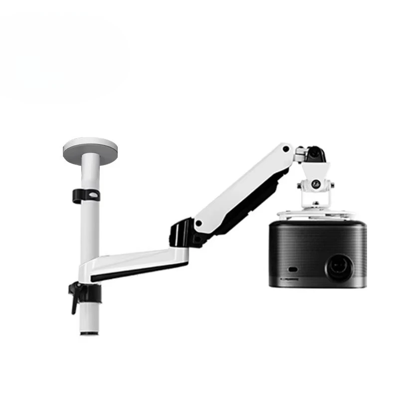 Aluminum Gas Spring Ceiling Mount 27 Inch Projector Arm 90 Tilt 360 Rotating