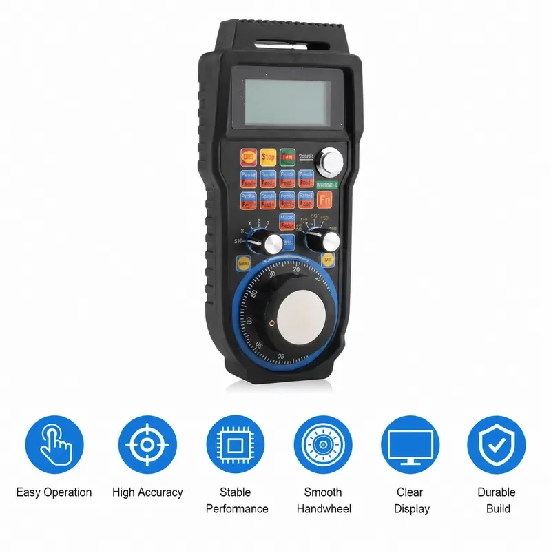 4 Axis Wired MPG Pendant Handwheel, Manual Pulse Generator Electronic Handwheel for CNC Milling Machine and Mach3 Controller