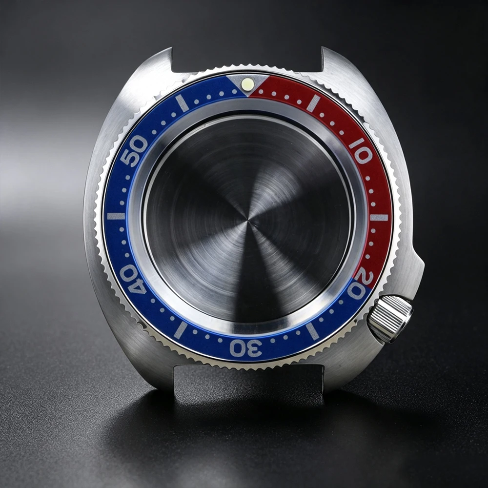 316L Stainless Steel Turtle Watch Case 6105 Watch Case Accessories 4.2 o'clock Position Crown