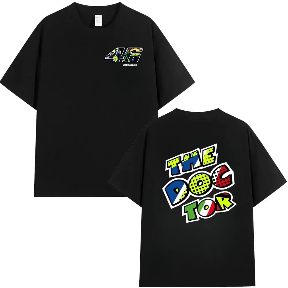 Camiseta masculina casual Moto GP The Doctor Motorcycle Race Sportor Rossi, camiseta de verão com mangas curtas 100% algodão, camiseta estilosa