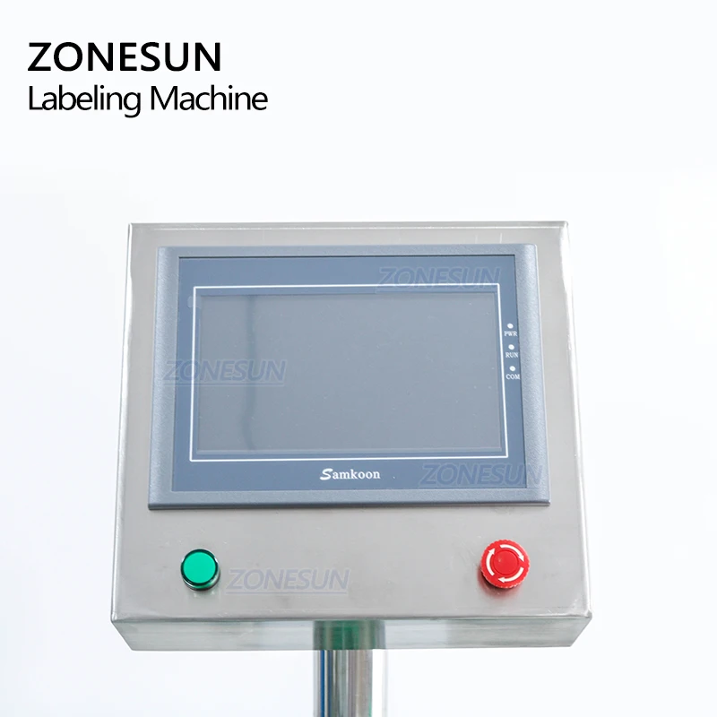 ZONESUN ZS-TB821 Vial Glass Jar Can Sticker Wine Water Bottle Sleeve Automatic Round Bottle Labeling Machine For Round Bottles