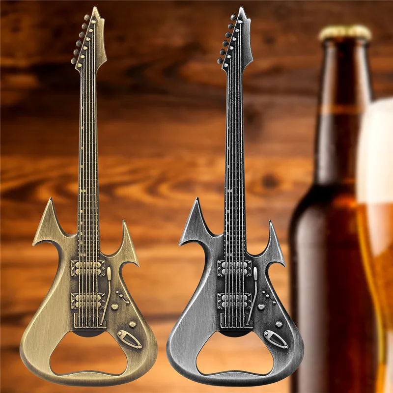 

Creative Guitar Shape Metal Beer Openers Bottle Opener Corkscrew for Kitchen Club Party Wedding Barware Accessory Set with Bag