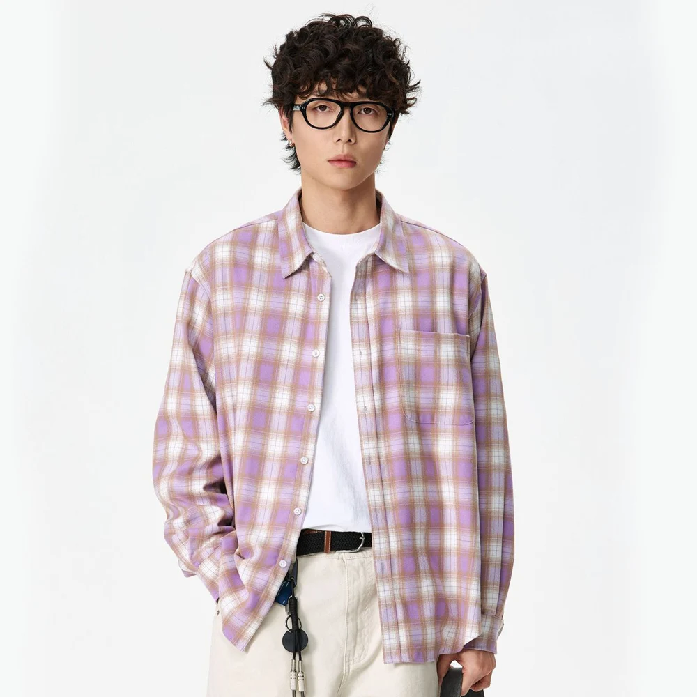 

Spring Plaid Shirts Men Streetwear Fashion Vintage Loose Casual Long Sleeve Oversize Shirt Campus Shirts Women Autumn Blouses