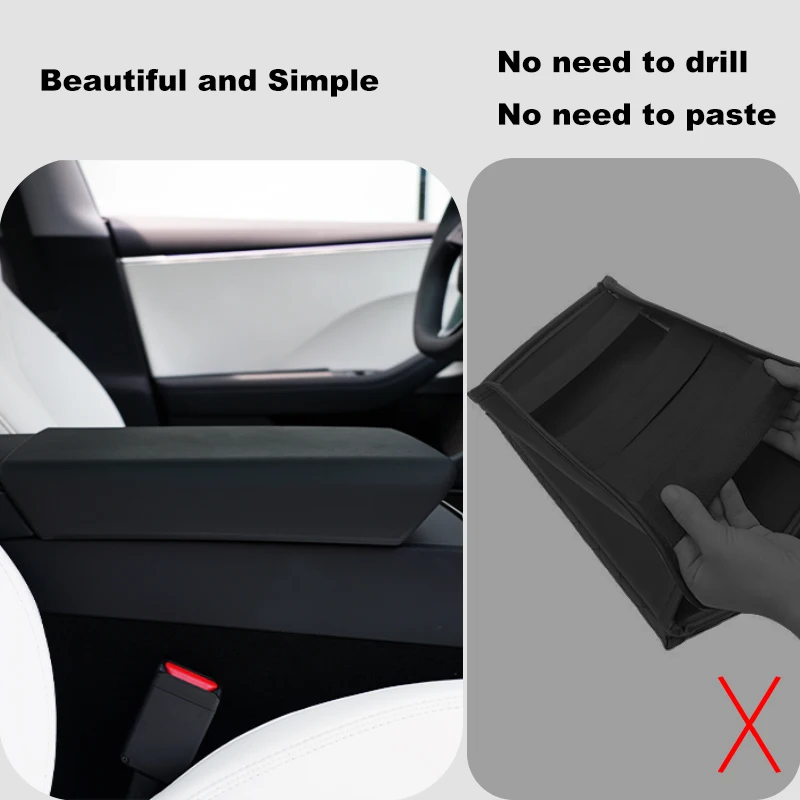 TPE Soft Case Car Center Console Arm Rest Lid Auto Central Armrest Box Pad Cover for 2024 Tesla Model 3 Highland Accessories