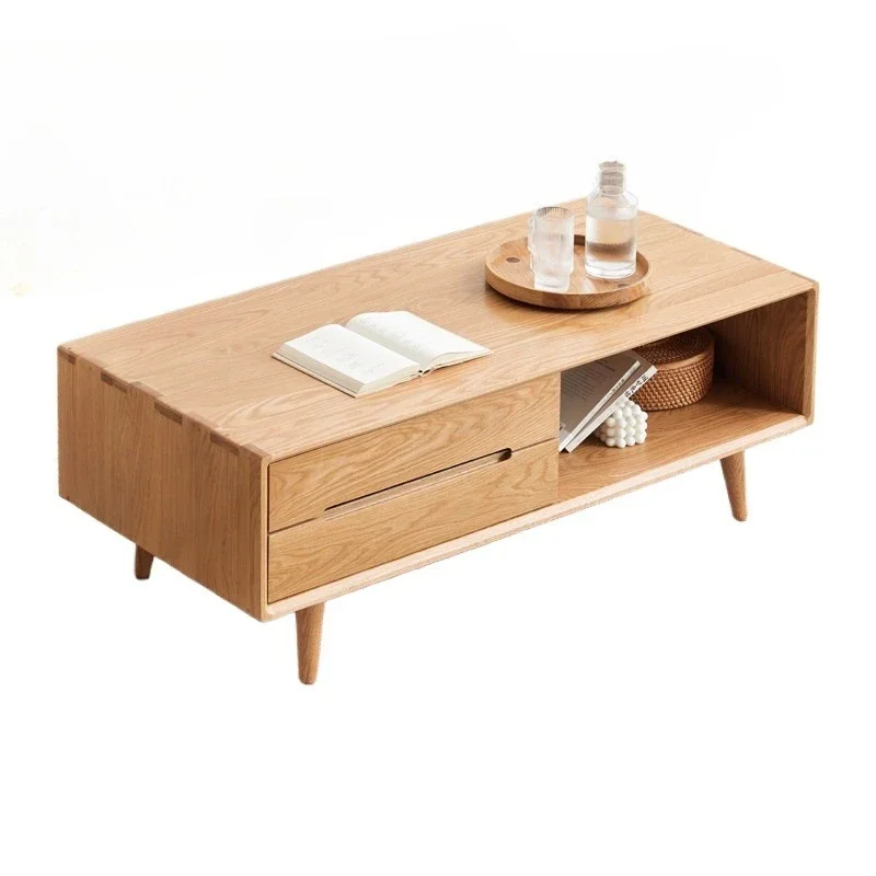 

Solid wood coffee table, Nordic style, simple and modern, oak living room furniture, coffee table A1074