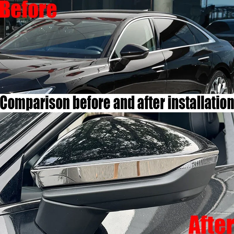 Rear view mirror anti-collision decorative strip left-hand drive car exterior decoration accessories For Audi A6 C9 2025 2026