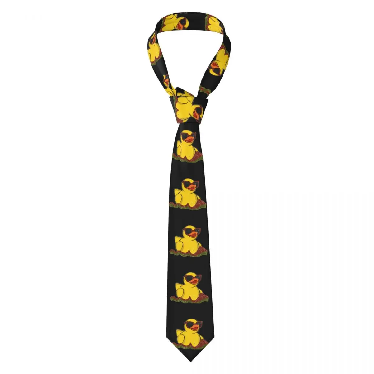 Zoo Yellow Rubber Toy Rubber Duck Ducky Necktie for Men Silk Polyester 8 cm Neck Ties Wedding Accessories Tie Gravatas