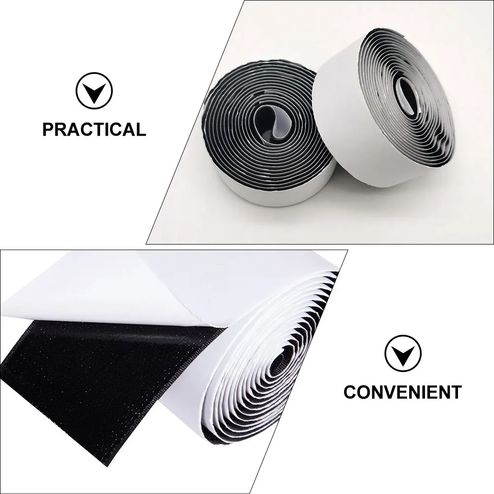 

2 Rolls Black Install Tape for Guitar Pedal Board Sticky Strips Hook Fastener Electric Accessory Stabilizing Fixation