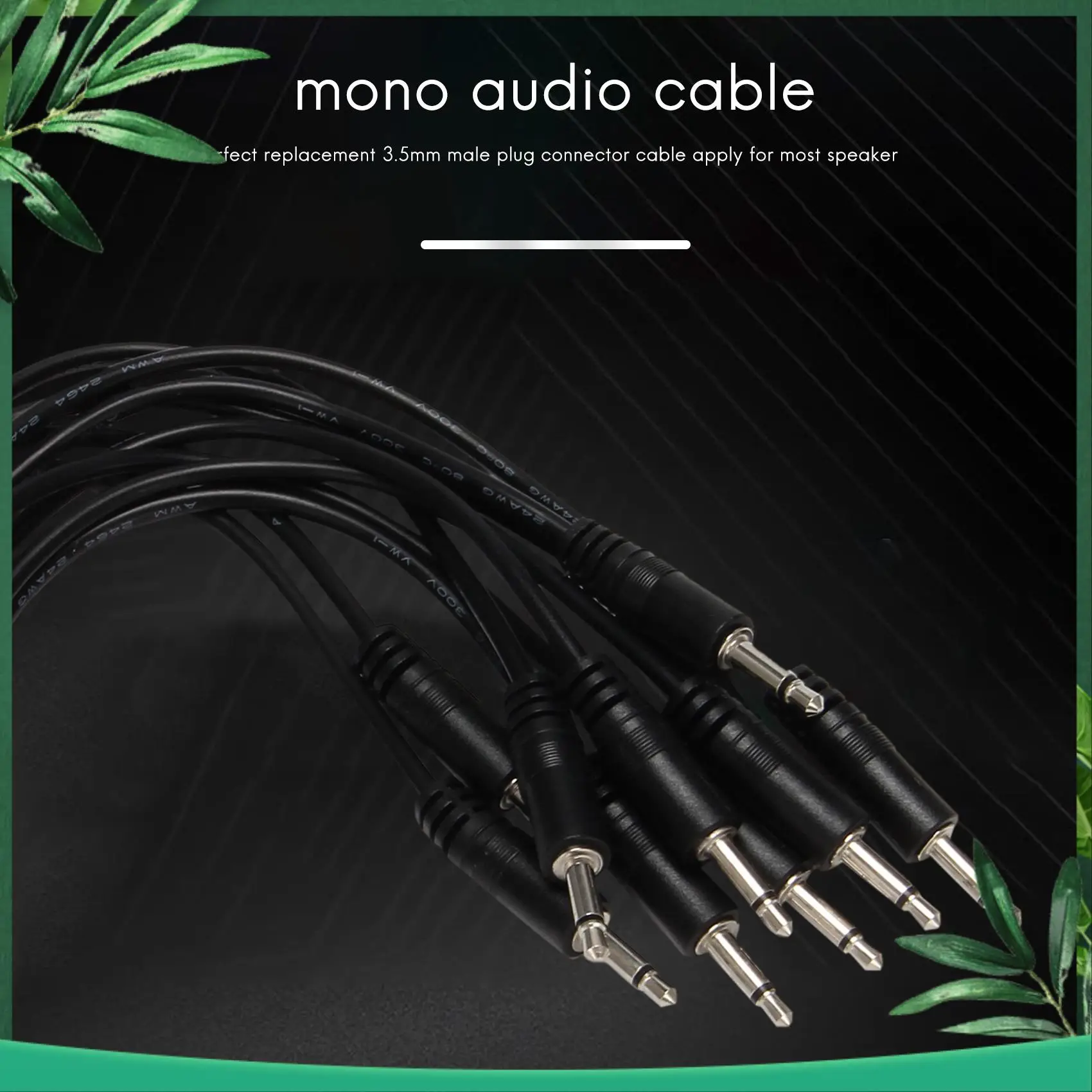 (NEW) 10Pcs Replacement Male Plug To Bare Wire Open End TS 2 Pole Mono 1/8Inch 3.5Mm Plug Jack Connector Audio Cable Repair