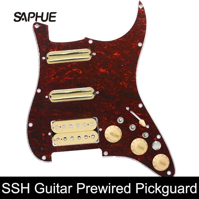 

ST Guitar SSH Coil Splitting Prewired Pickguard Two Mini Humbucker + One Humbucker(9K/9K/15K)+Silence Switch