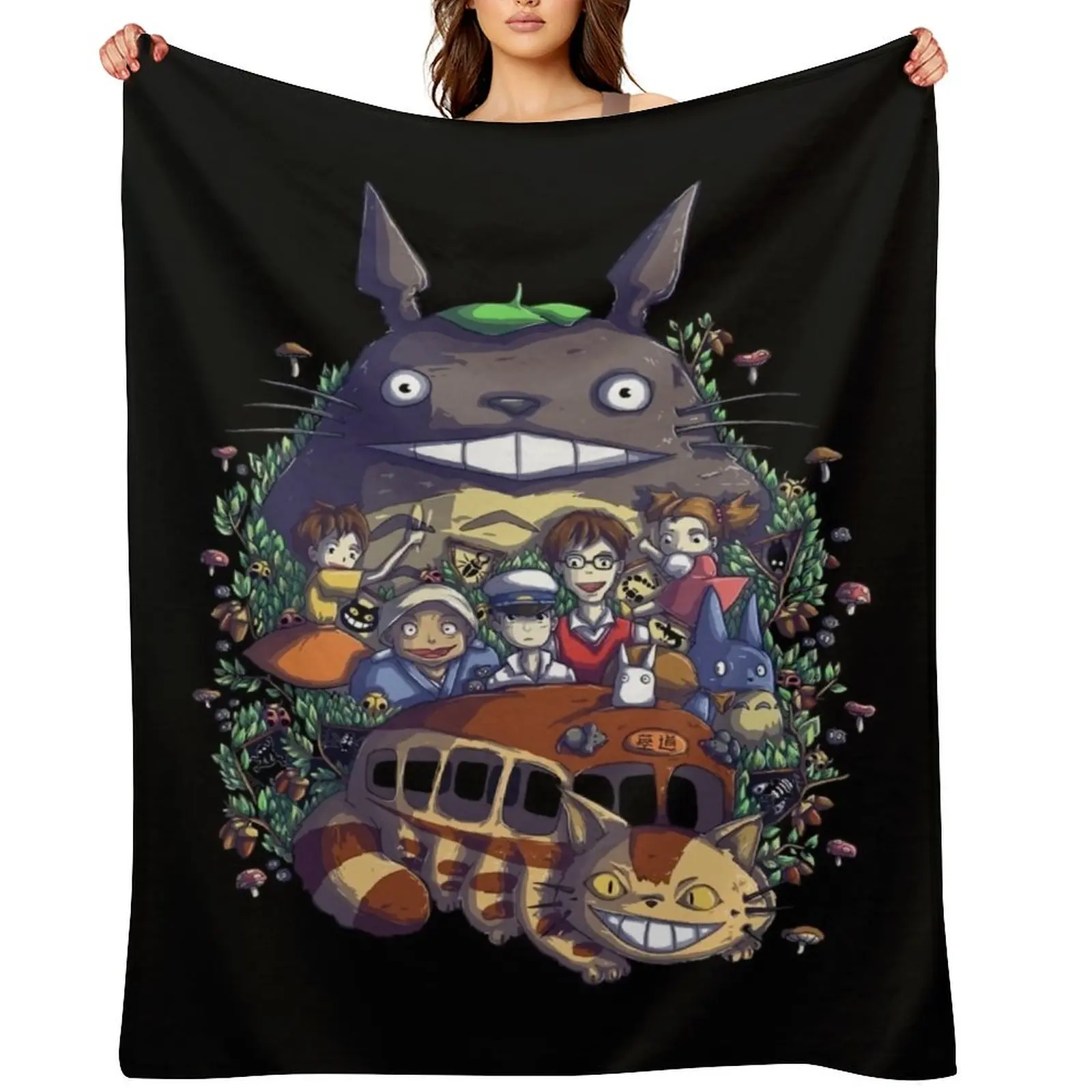 

JPNSE GOOD TTRO GHBLI Throw Blanket warm for winter Soft Furry Sleeping Bag Blankets