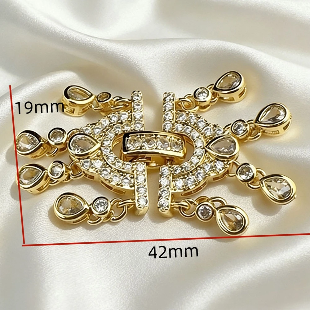 Juya 18K vergoldete mehrreihige Verbindungsverschlüsse, Verschlussklammern, Zubehör für DIY-Luxus-Nadelarbeit, Perlen, Schmuckherstellung – Detail 2
