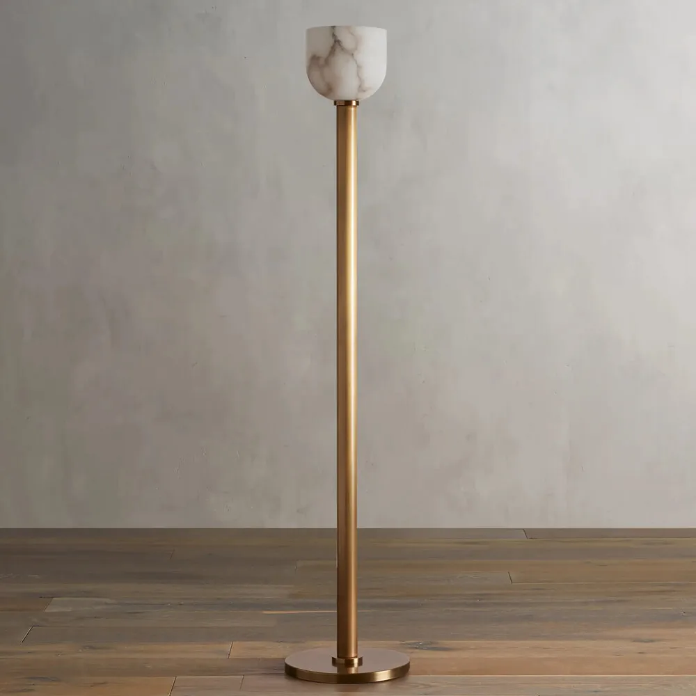 Spanish Luxury Marble Floor Lamp Decoration Sofa Side Living Room Bedroom Hotel Study Room Alabaster Floor Lamp
