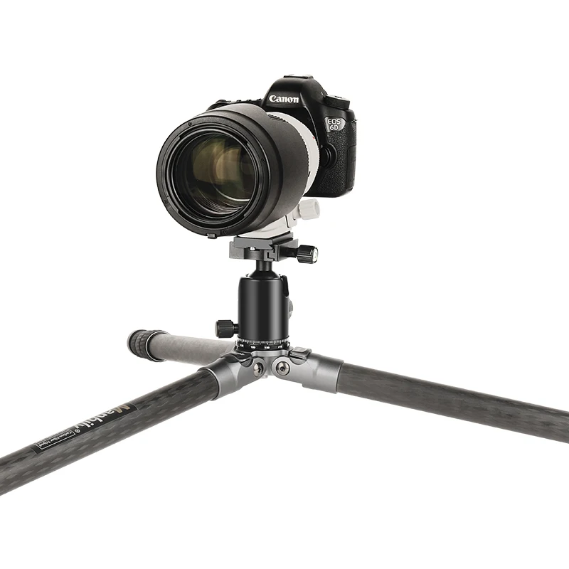 Manbily WZ-284C camera ball head 4 section no center column carbon fiber professional travel photo dlsr camera tripod