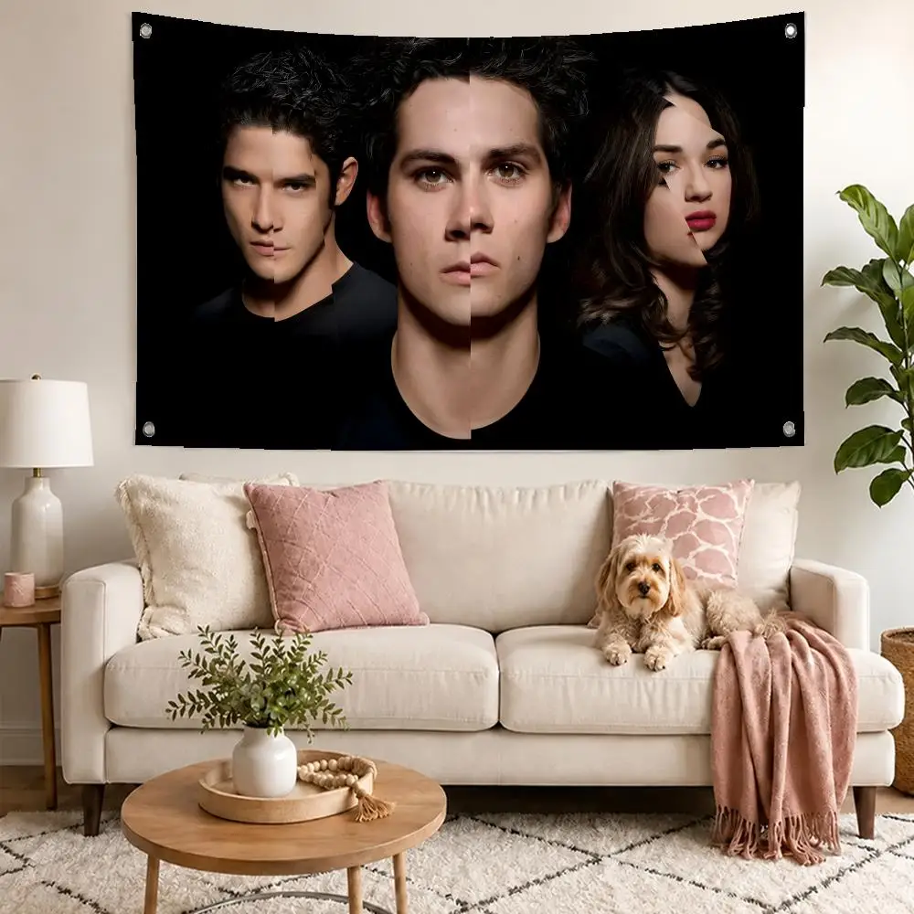 Hot Show Teen Wolf Flags Concert Print Wall Hanging Art Banner, Indoor Outdoor Bedroom Home Decor Backdrop, Perfect Gift