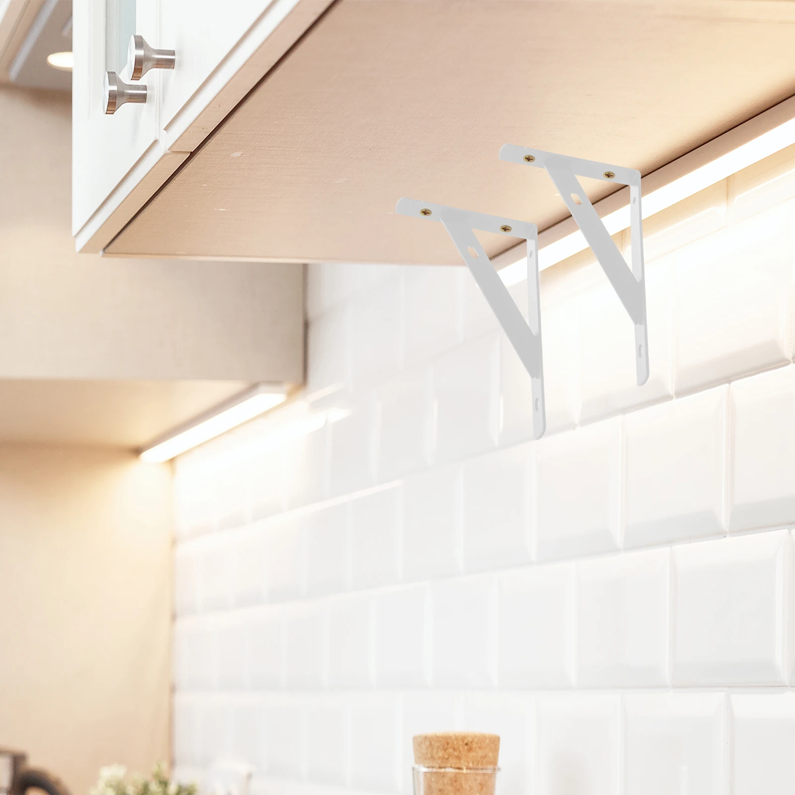 

6pcs Wall Floating Supports Metal Shelf Mounting Brackets Heavy Duty Wall Mounted Shelves Hook Design Rust Resistant Steel