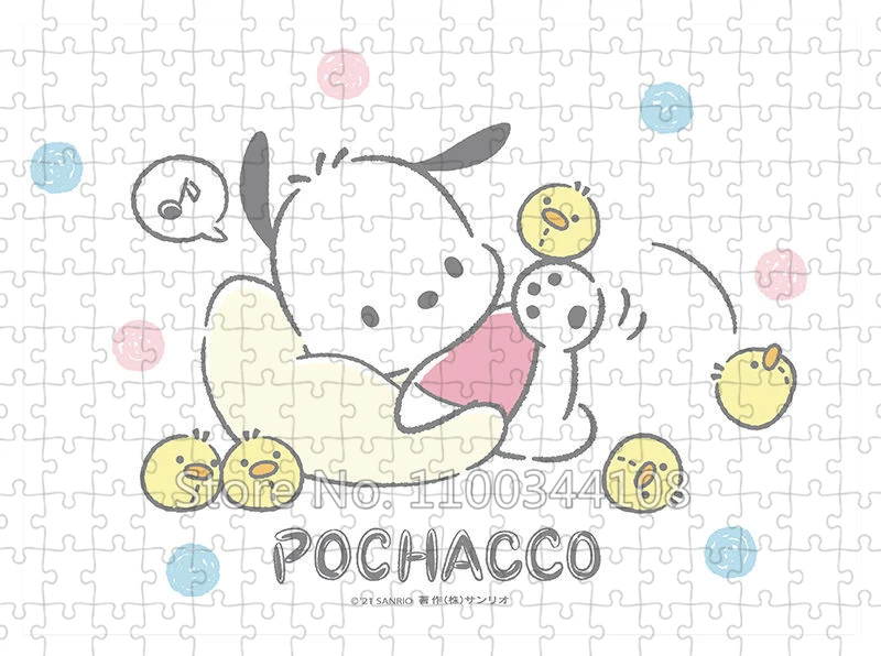 300/500/1000 Pieces Sanrio Character Jigsaw Puzzles Hello Kitty Melody Pochacco Kuromi Puzzle Children's Interactive Toys Game