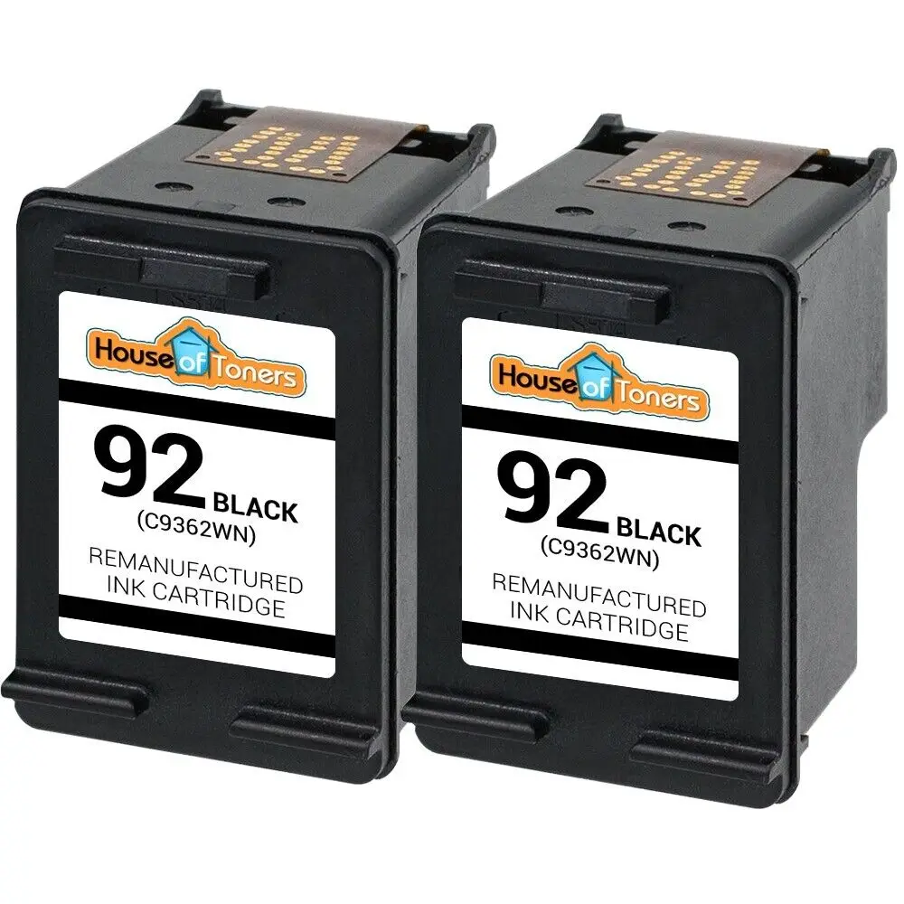 2PK for HP 92 Ink Photosmart C3100 C3190 C3140 C3173 3125 Printer