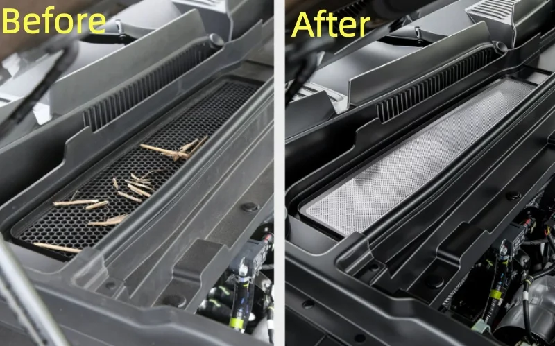 Car Front Hood Water Channel Anti Blocking Cover Fit for GWM HAVAL H10 2026 Modified Engine Bay Air Intake Insect Screen