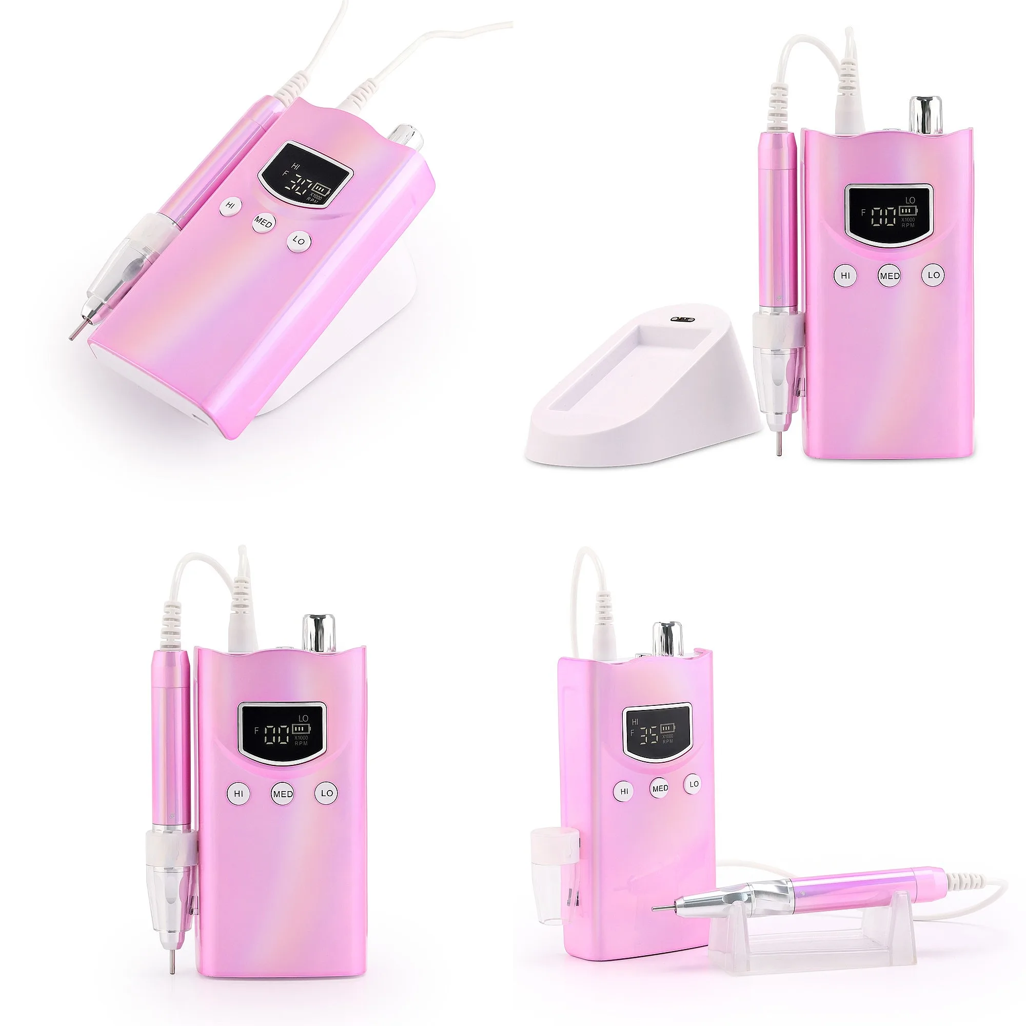New Preset Speed Function Nail Drill Machine 35K Smart 85W Brushless and USB Cable Charge Cordless E-file for Salon