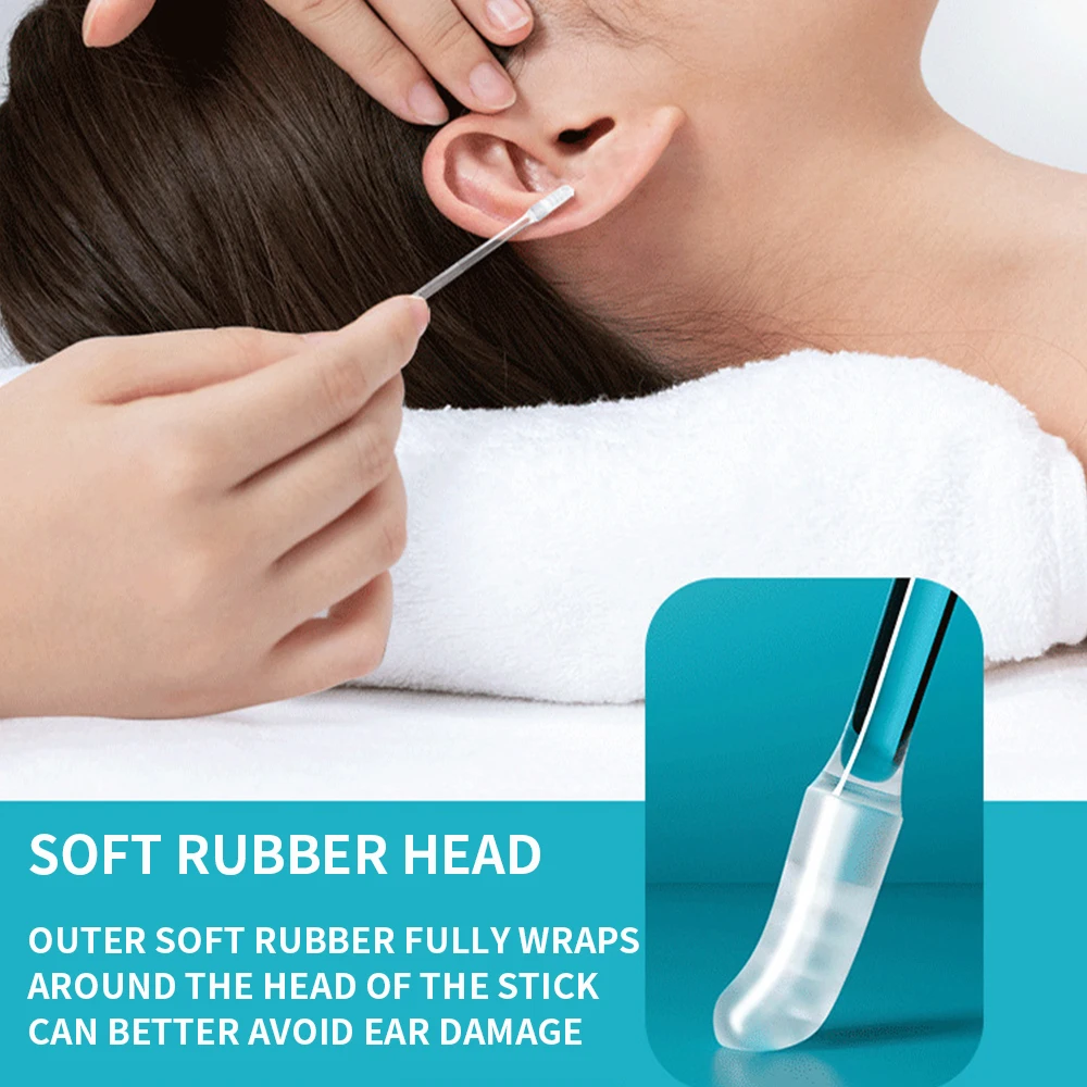 Reusable Ear Pick with Soft Silicone Rubber Tip Gentle Ear Wax Remover Ear Cleaning Tool for Home Use