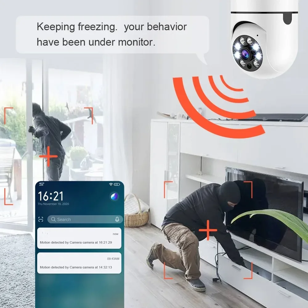 2.4G Wifi E27 Bulb 2K Security Lance Camera WIFI IP Night Vision Automatic Human Tracking Smart Home Security Protection CCTV