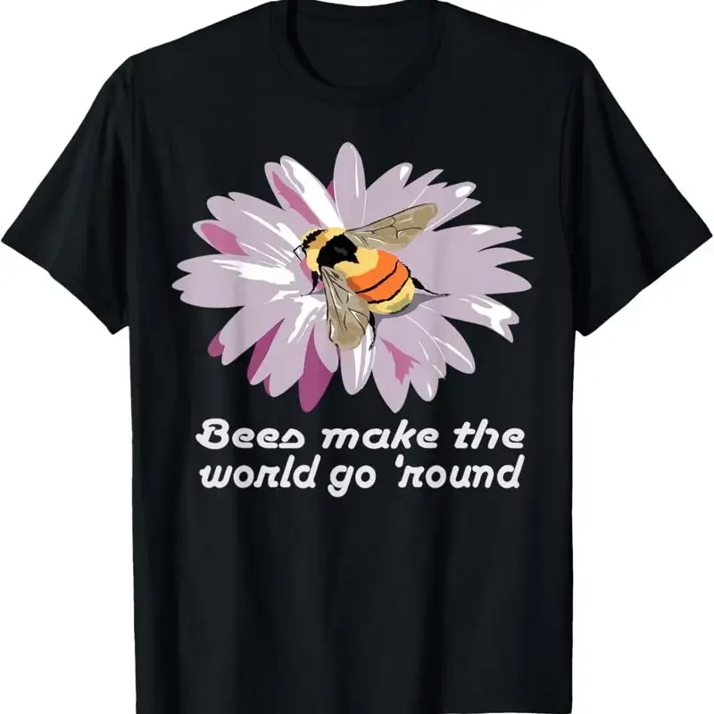 Bees Make The World Go Round Flower Bee Honey Bumble T Shirt