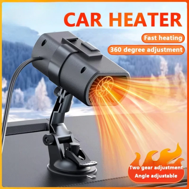 Car Heater Winter Fast Heating 12V Portable Electric Heated Fan Windshield Defrosting Defogging Heating For Car Travel Camper