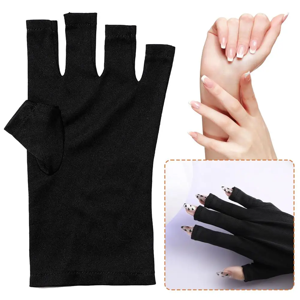  Nail Art Gloves With Five Fingers Professional Protection Gloves For ManicuresProtect Hands Nail Art Stretchy Fingerless W1Q9