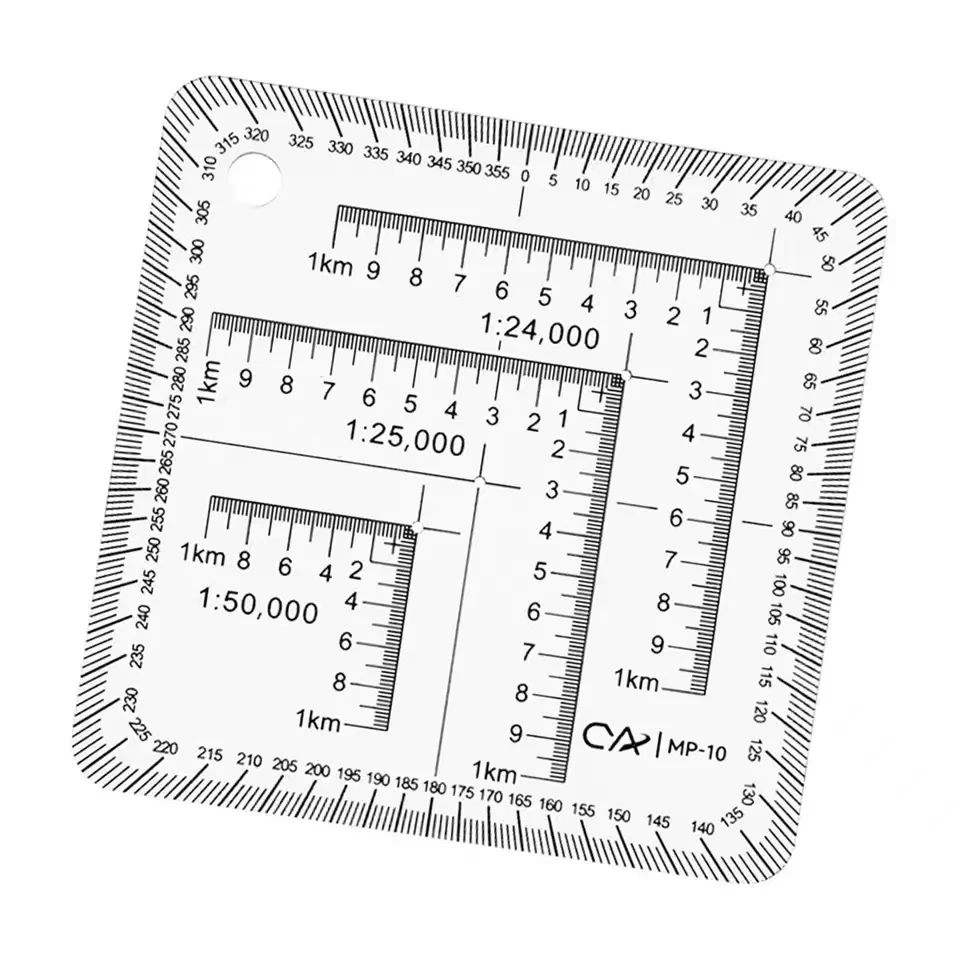 Pocket Grid Map Reading Transparent 1:24000 1:25000 1:50000 School Learning for Poltting Utm, Usng, Mgrs Coordinates Map Reading
