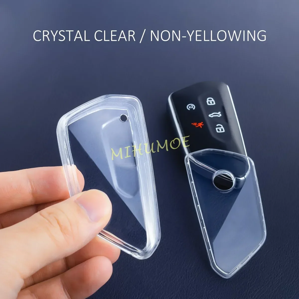 Transparent Clear Car Key Fob Cover Case For Volkswagen Golf GTI 8 MK8 ID.3 ID.4 Seat Leon Tarraco Ateca Cupra Formentor Born view 4