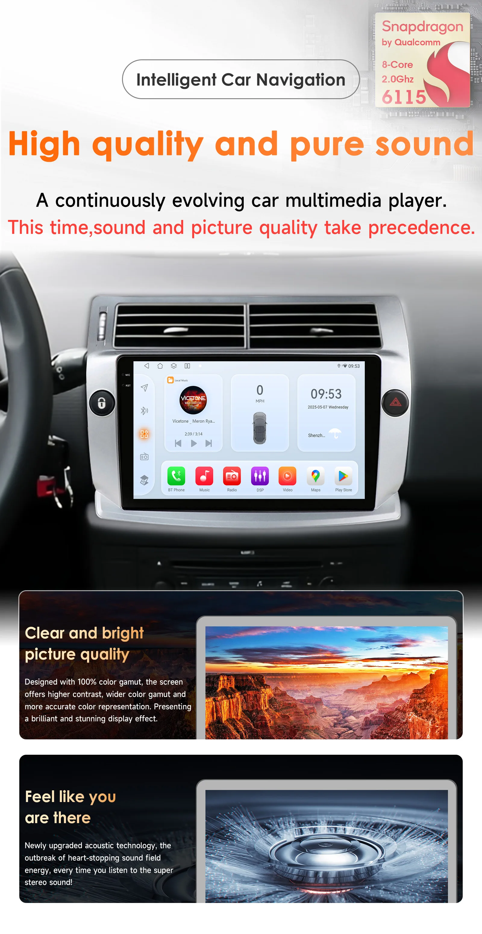Hizpo 9" Autoradio Multimedia für Citroen C4 C-Triomphe C-Quatre 2004 - 2009 CarPlay Android Auto Kein 2 Din 2din DVD Stereo RDS – Detail 4